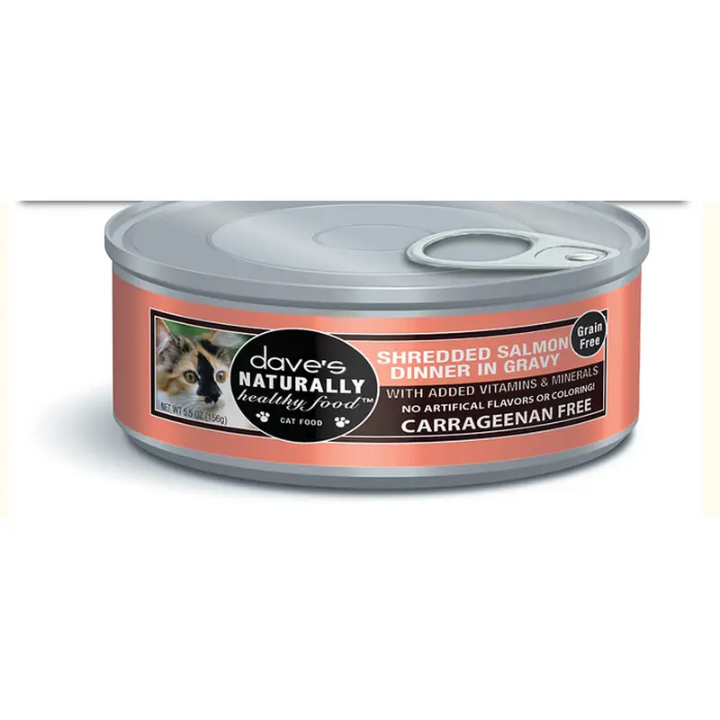 Dave's Pet Food Naturally Healthy Shredded Salmon in Gravy