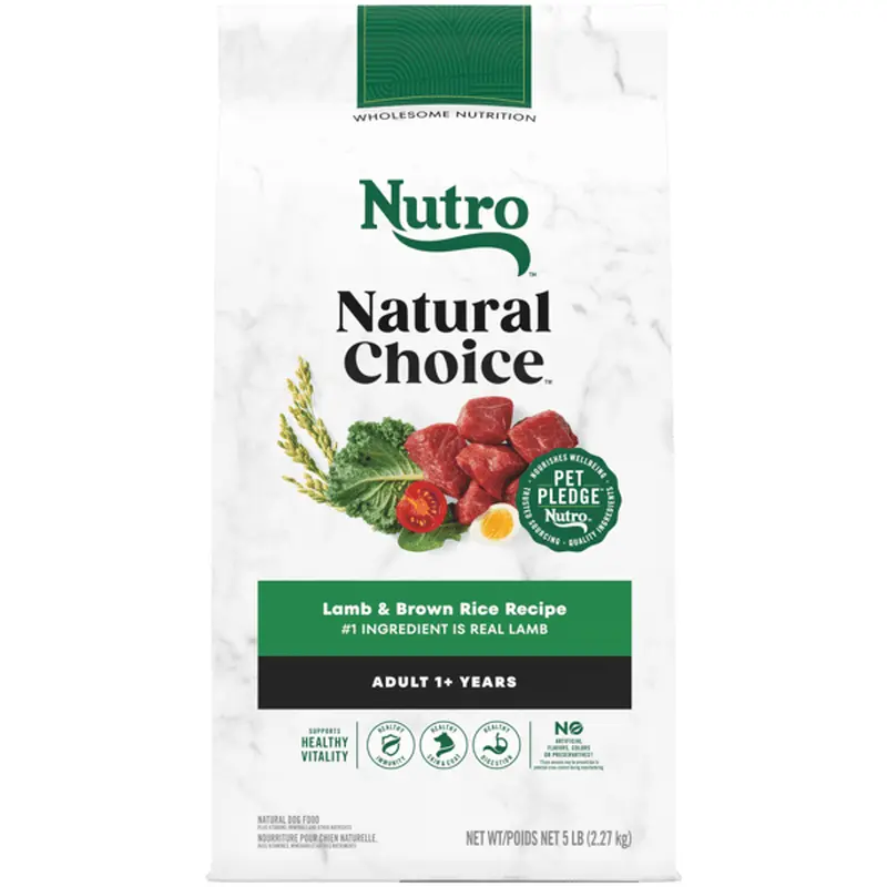 Nutro Natural Choice Dry Dog Food Adult Lamb & Brown Rice Recipe 5lb Bag