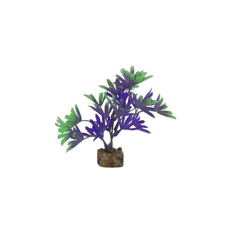 GloFish Plant Aquarium Dcor  Purple And Green Large  Fluorescent Under Blue LED Light