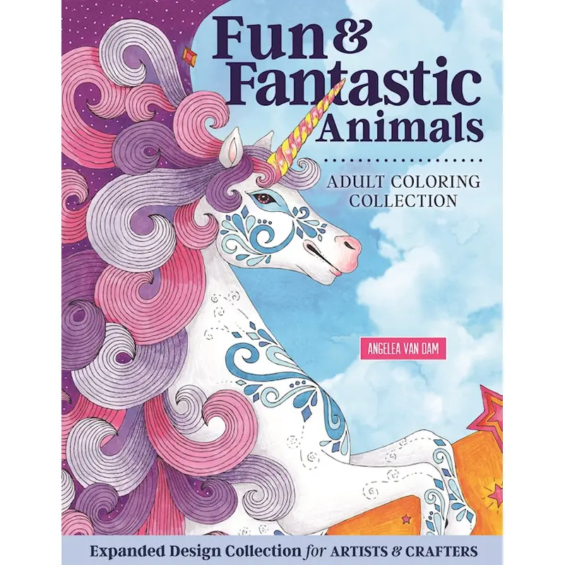 Hello Angel Fun & Fantastic Animals Adult Coloring Collection
