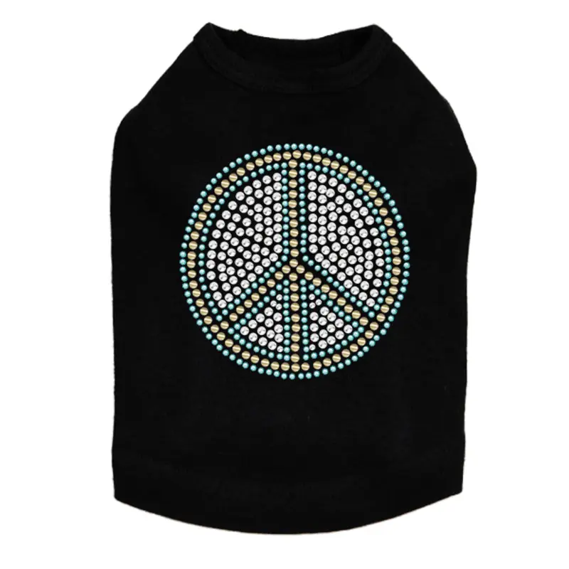 Peace Sign (Blue) - Dog Tank