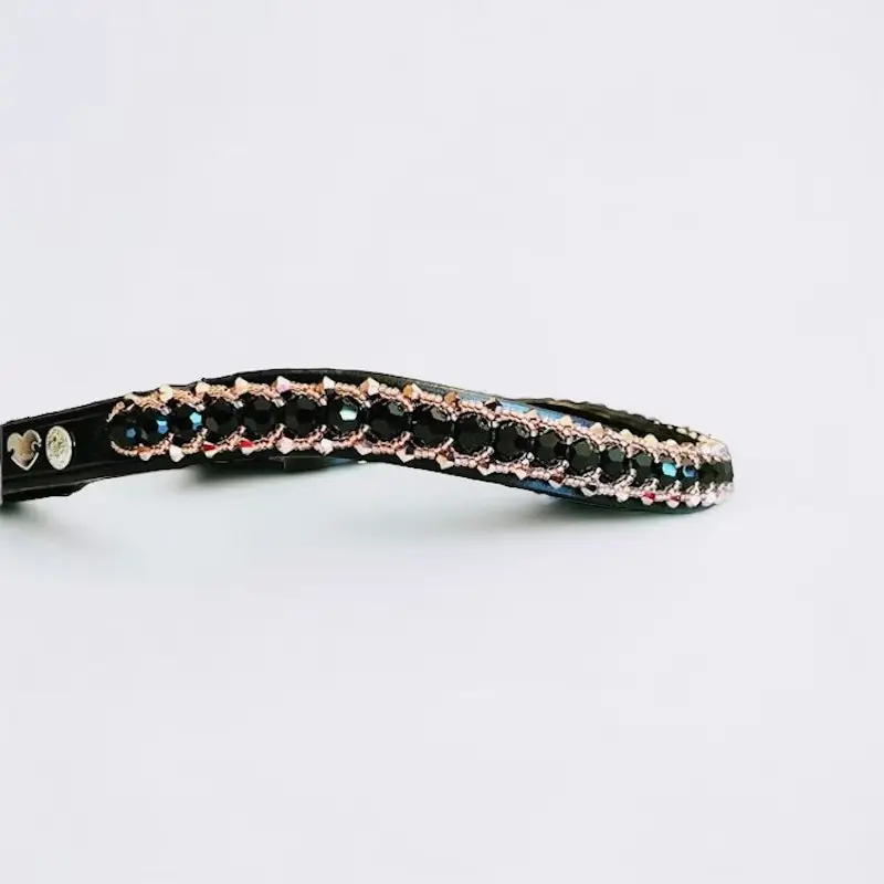 Passion Browband #4  Black Crystal Beads with Rose Gold Accents
