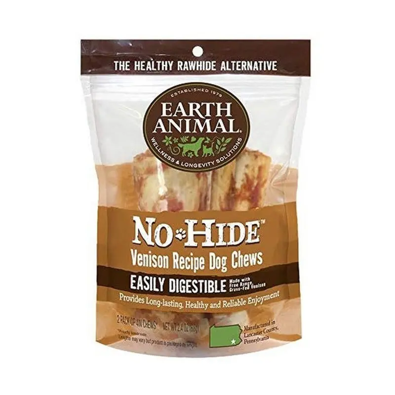 Earth Animal No Hide Venison Chew 4" 2Pk