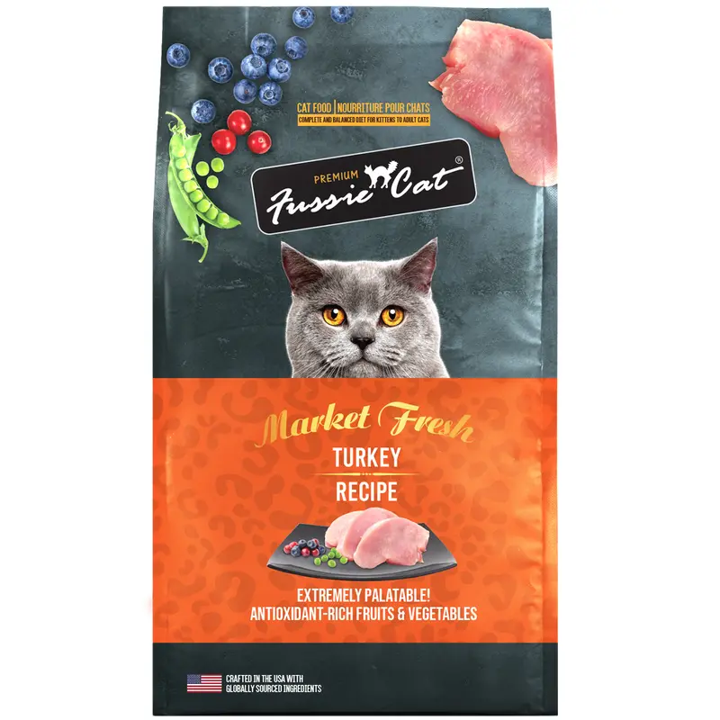 Fussie Cat Market Fresh Grain Free Turkey Recipe Dry Cat Food 10lb