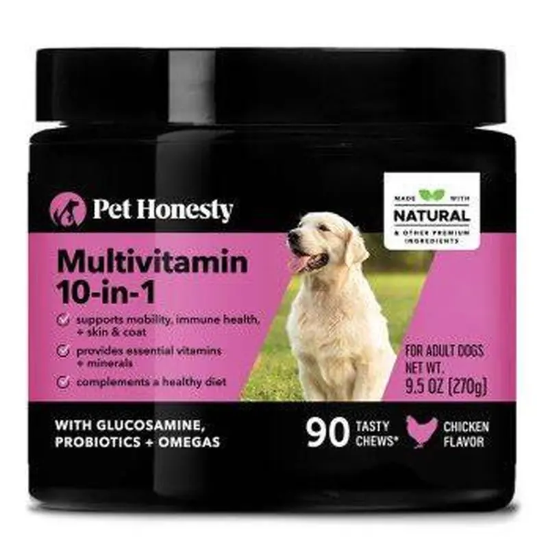 Pet Honesty 10-for-1 Multivitamin Chicken Flavored Soft Chews for Dogs 9.5oz