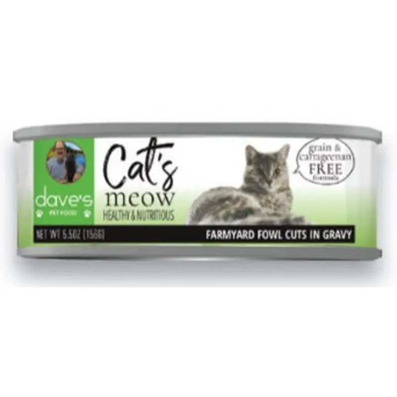 Dave's Pet Food Grain Free Cats Meow Farmyard Fowl Canned Cat Food