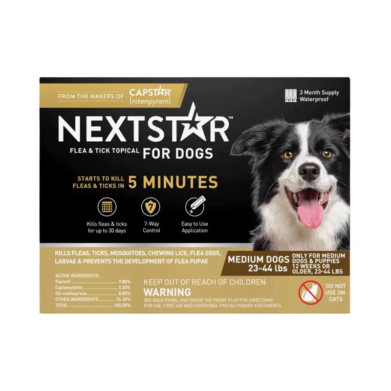 NextStar Flea and Tick Prevention for Dogs 45-88lb 3Ct