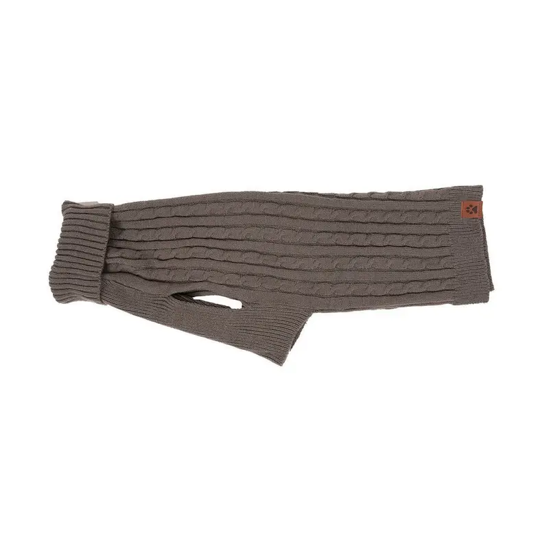 Shedrow K9 Brentwood Cable Knit Dog Sweater Plus MS Grey