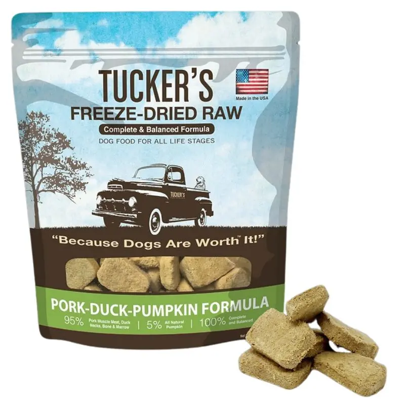 Tucker's Freeze Dried Pork Duck Pumpkin Raw Dog Food 14oz