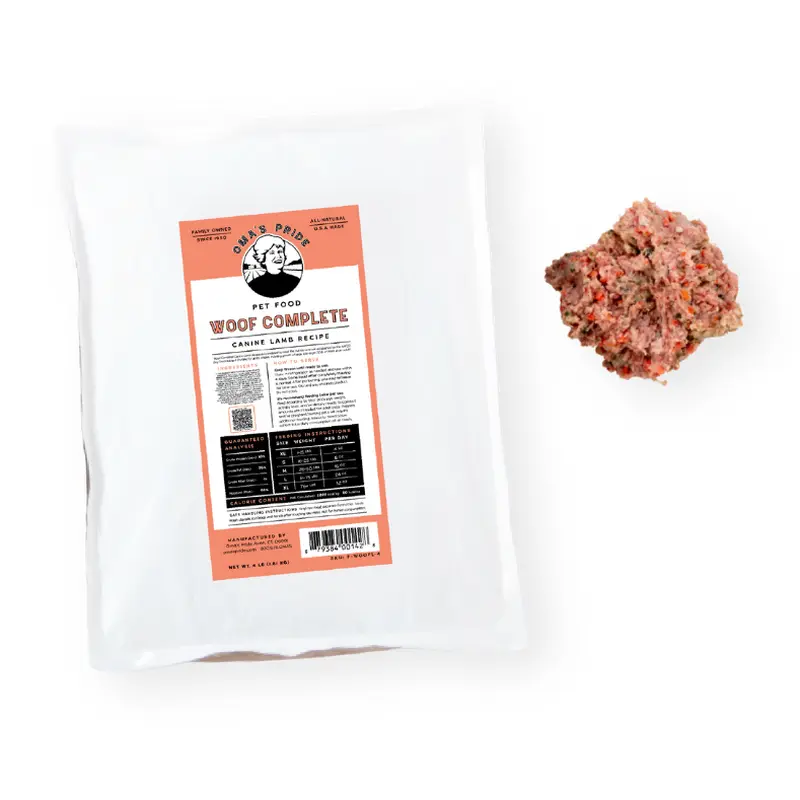 Oma's Pride Woof Complete Dog Food Recipie 1lb Lamb