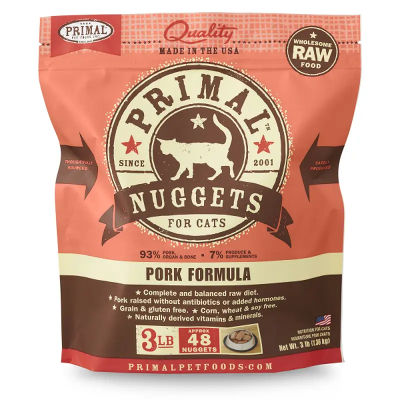 Primal Cat Raw Pork Nuggets 3 lb
