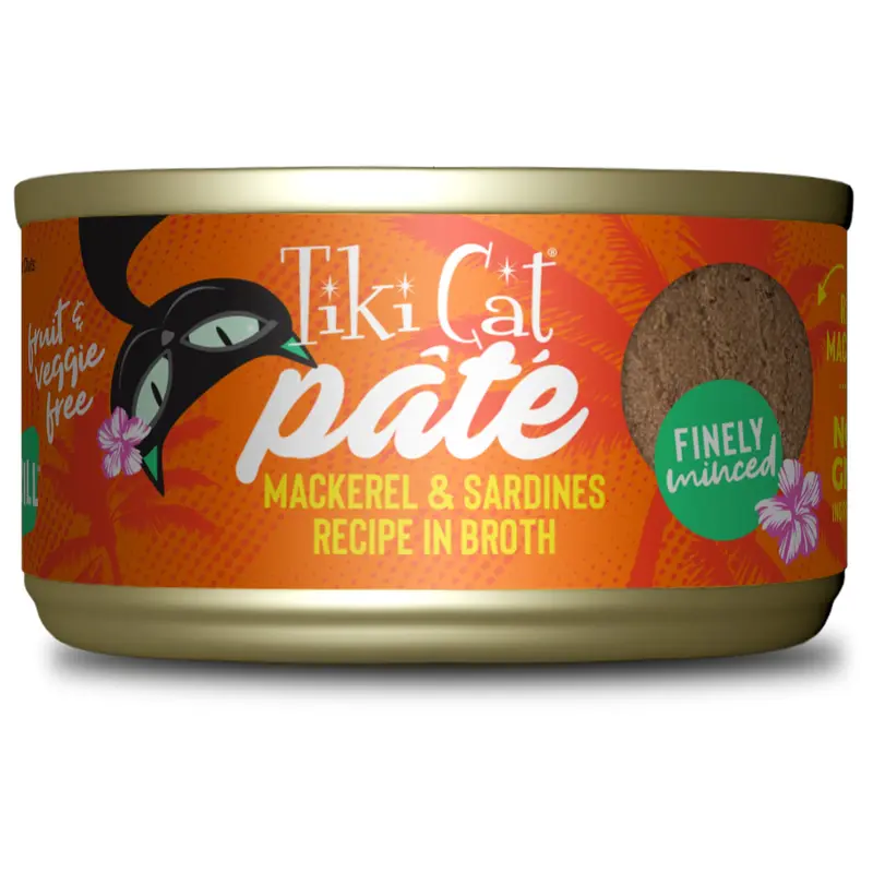 Tiki Cat Grill Pt Wet Cat Food Mackerel & Sardines 2.8oz Can
