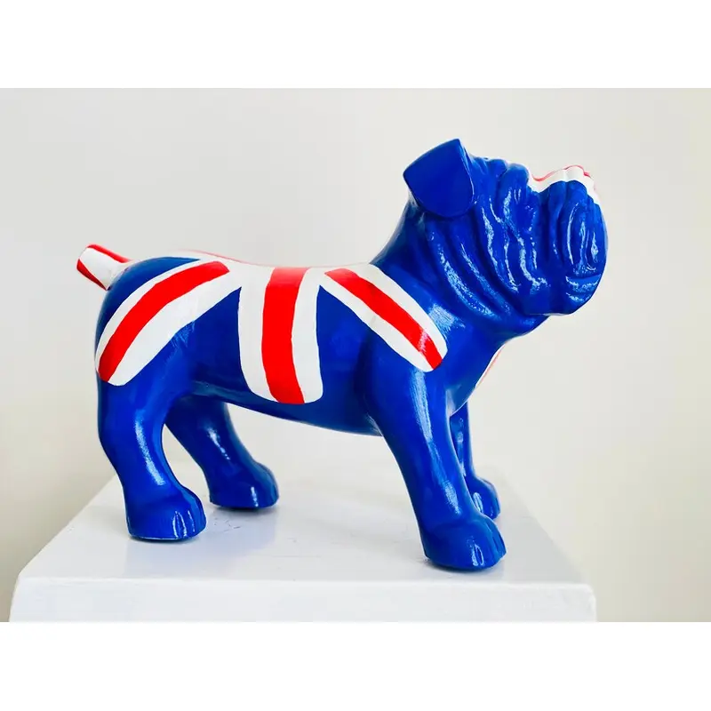 British Flag Design Bulldog Statue