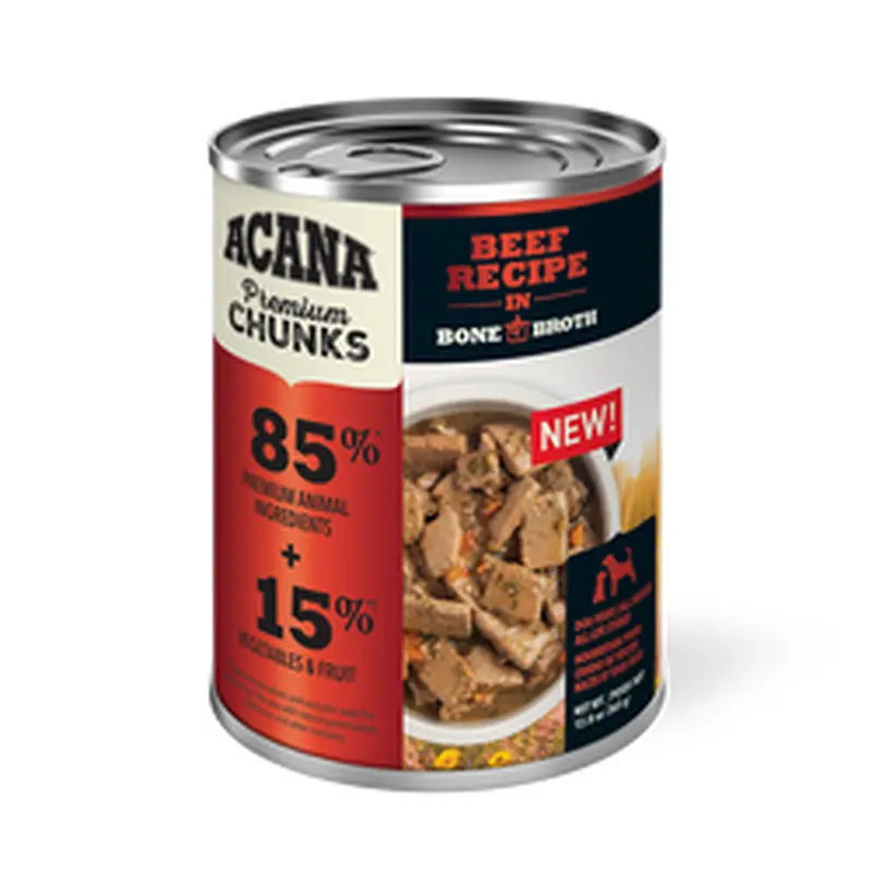Acana Adult Grain Free Premium Chunks Beef Wet Dog Food (12.8oz)