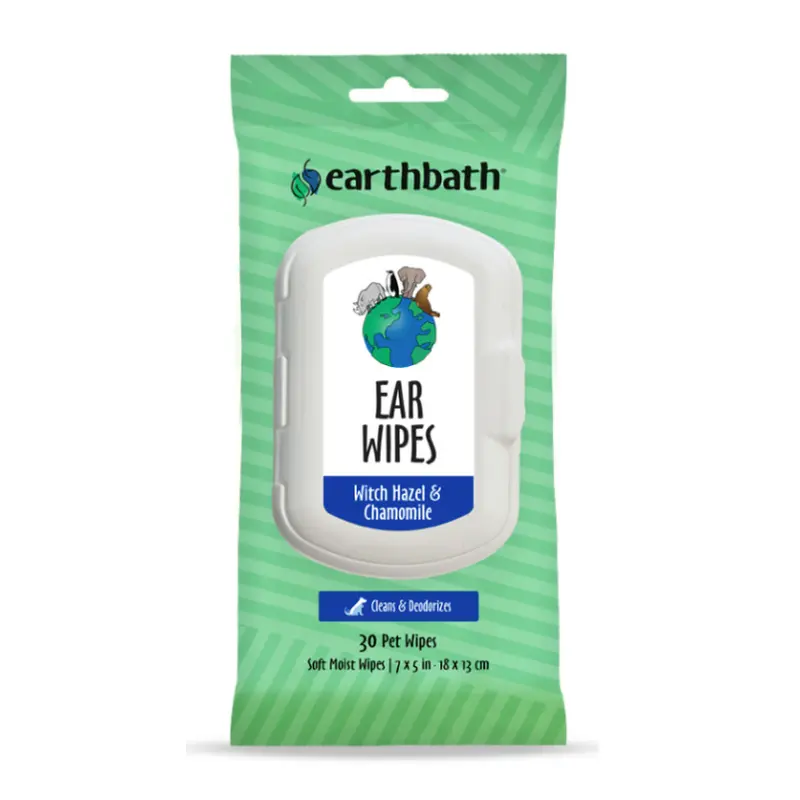 Earthbath Ear Wipes with Witch Hazel & Chamomile  30 ct