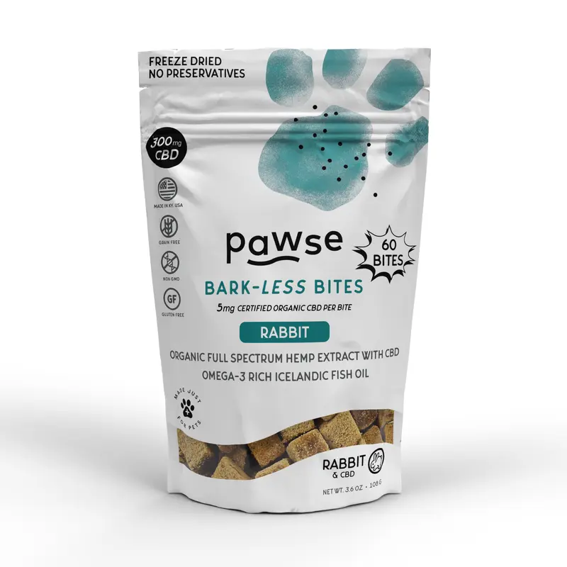 Pawse Bark-Less Bites Rabbit (5 MG CBD Per Bite) - For All Pets