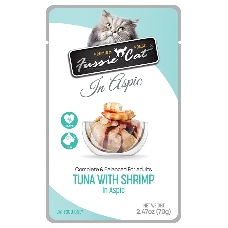 Fussie Cat Premium Tuna w/ Shrimp Aspic Pouch 2.47oz