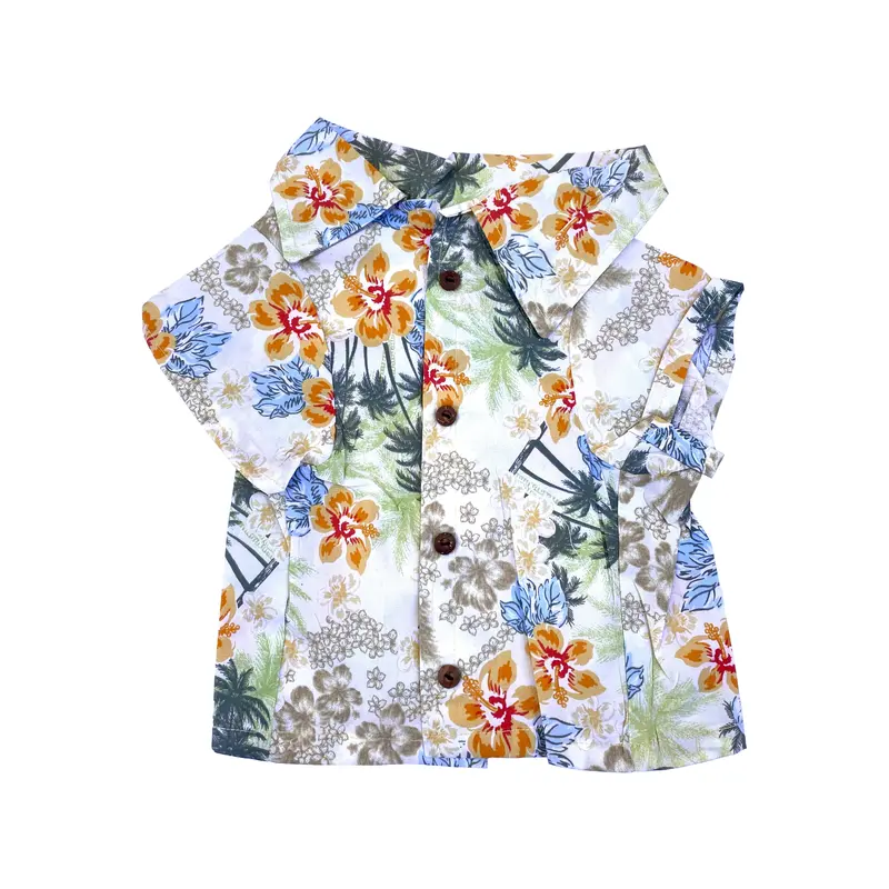 Camp shirt, Sunny Daze Shirt with wood buttons