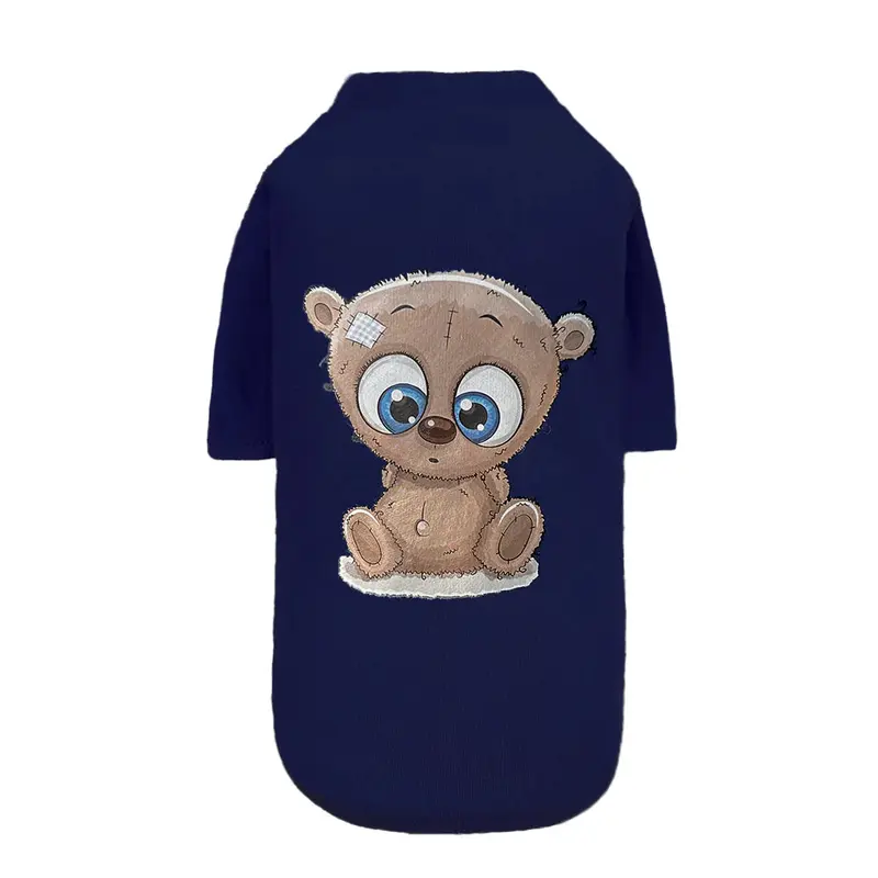 Cutie Dog Tee Collection-Navy Teddy Bear
