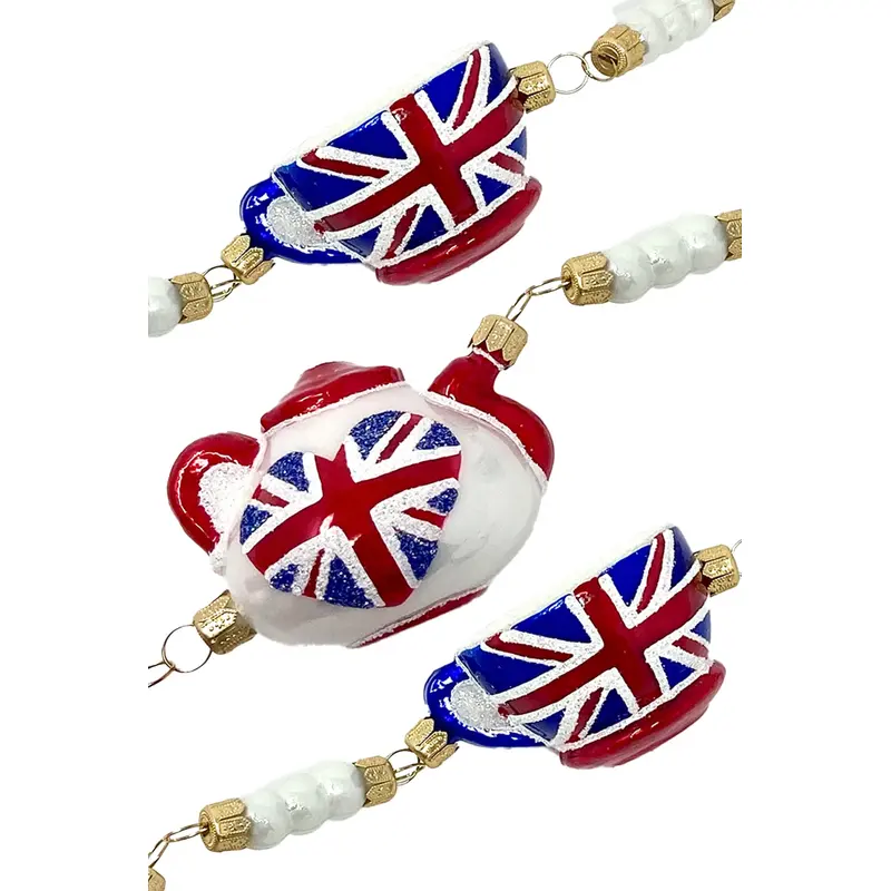 Union Jack Tea Glass Tree Garland