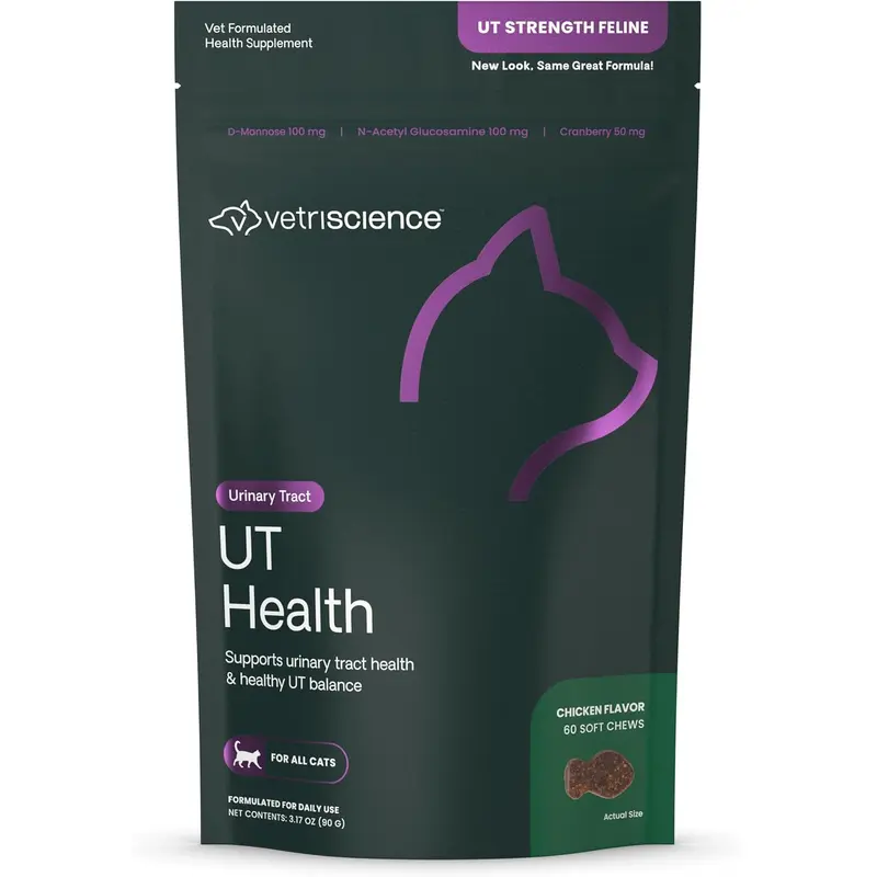 VetriScience UT Health Chews Bladder & Urinary Tract Supplement for Cats 60ct