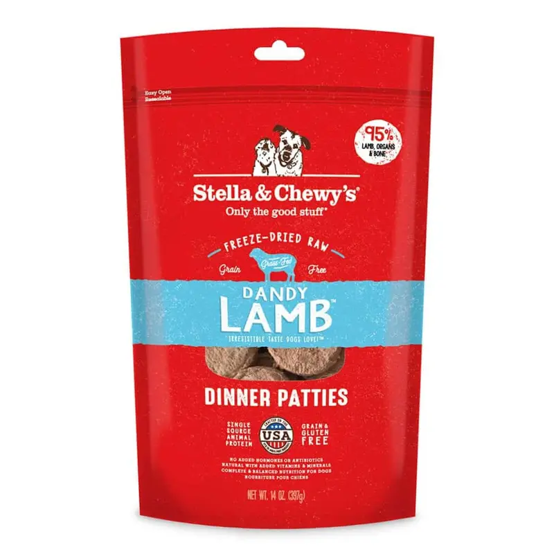 Stella & Chewy's Dandy Lamb Freeze-Dried Raw Dinner Patties Dog Food 25oz