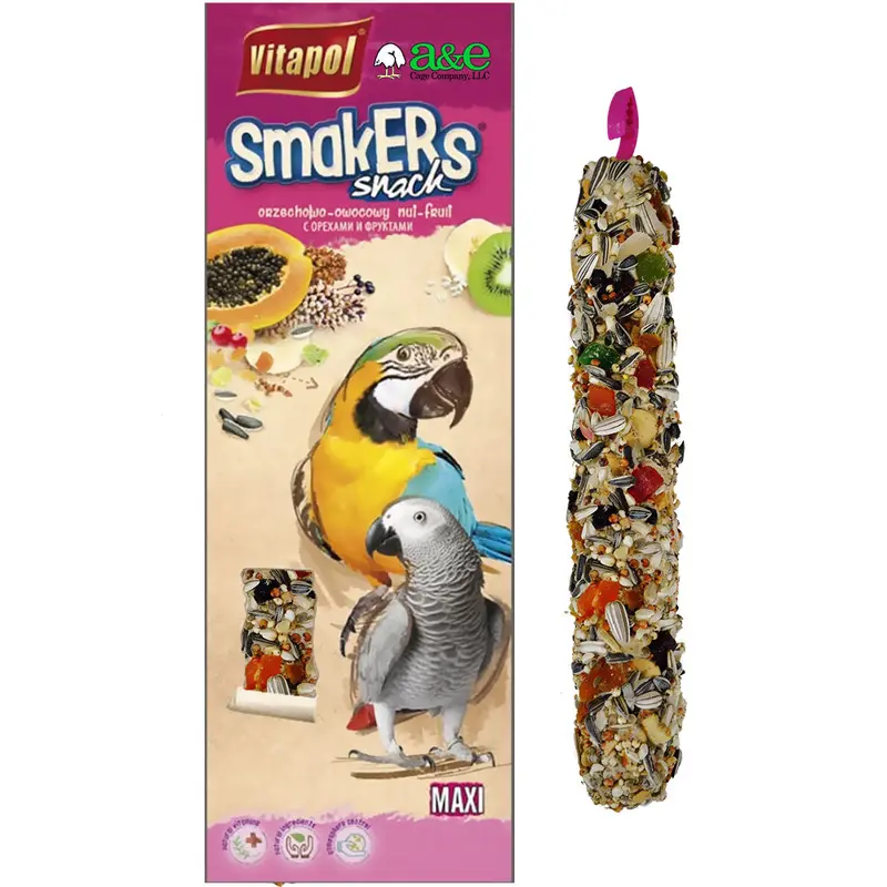 A&E Cage Vitapol Smakers MAXI Parrot Fruit Treat Stick  Twin Pack