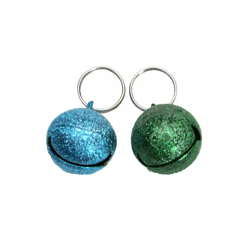Coastal Frosted Designer Cat Bells Green and Blue Bells 2pk