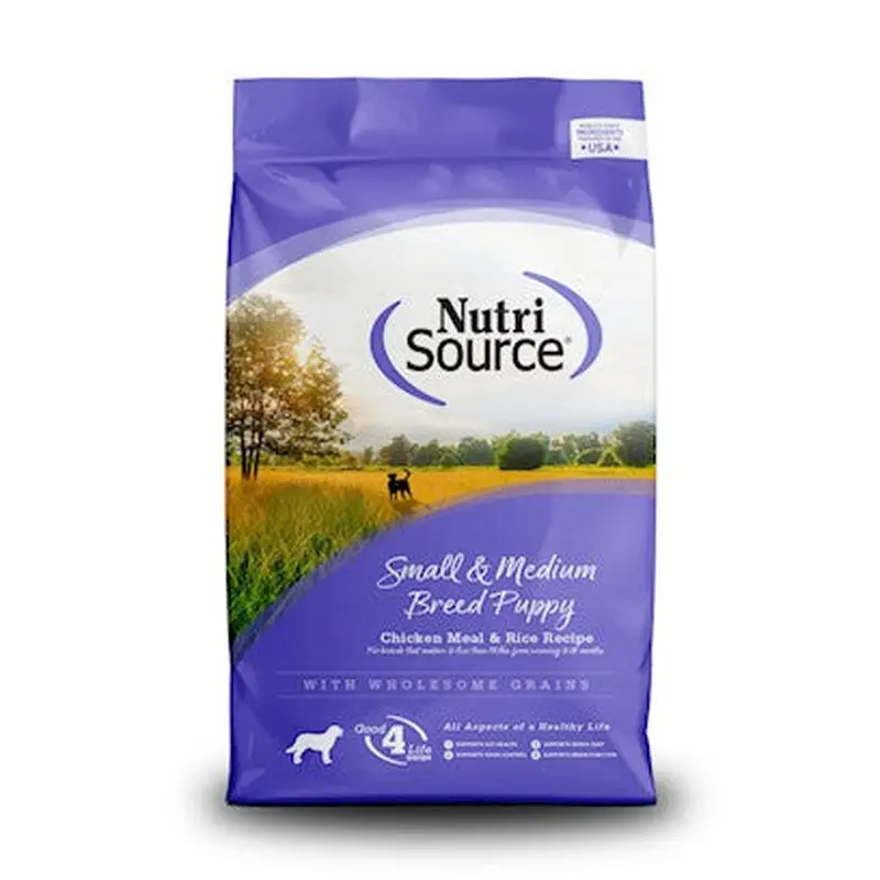 NutriSource Small & Medium Breed Puppy Chicken Meal & Rice Recipe 26Lb