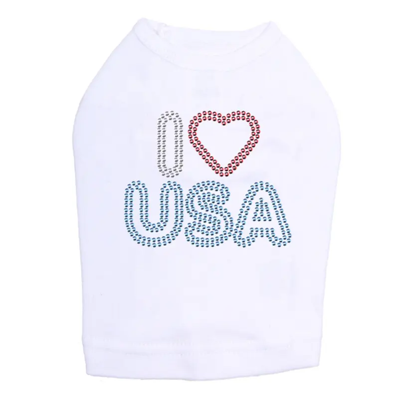 I Love USA 2- Dog Tank