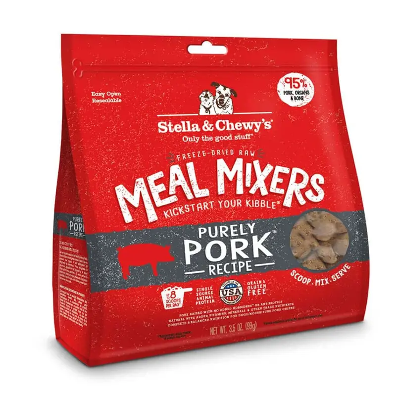 Stella & Chewy's Purely Pork Meal Mixers Dog Food 18oz