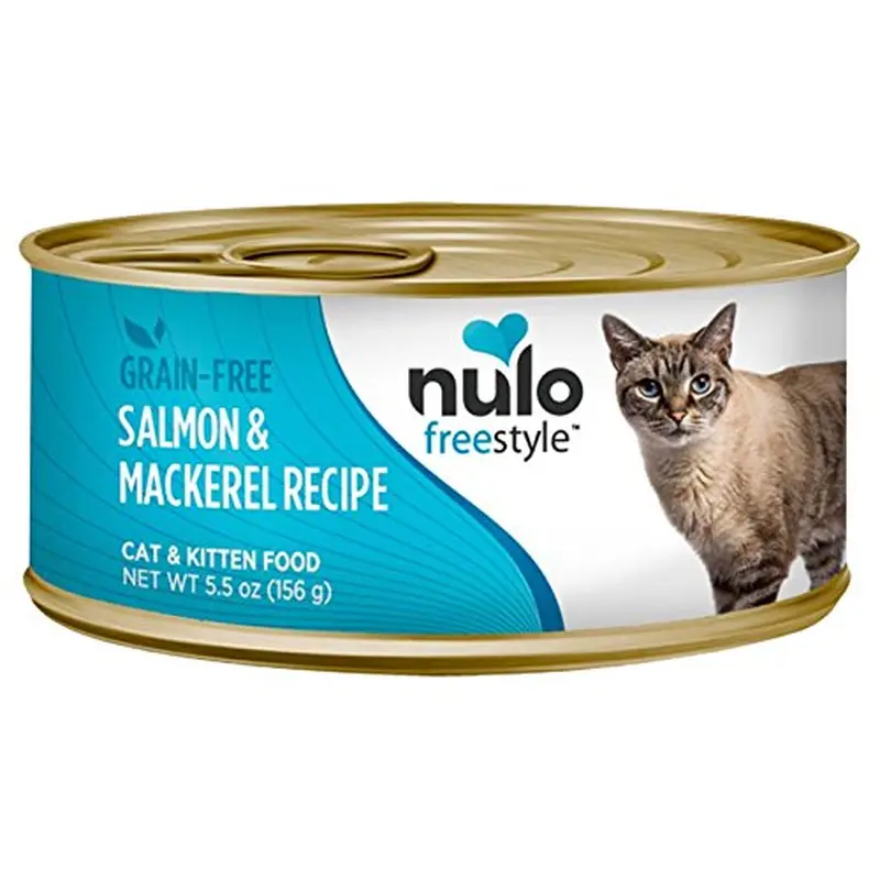Nulo FreeStyle Grain Free Salmon & Mackerel Recipe Can Cat Food 5.5 Oz, 24-Pack