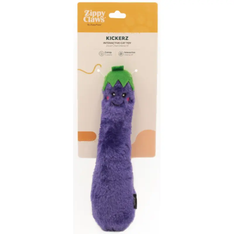 ZippyClaws Kickerz Eggplant Cat Toy