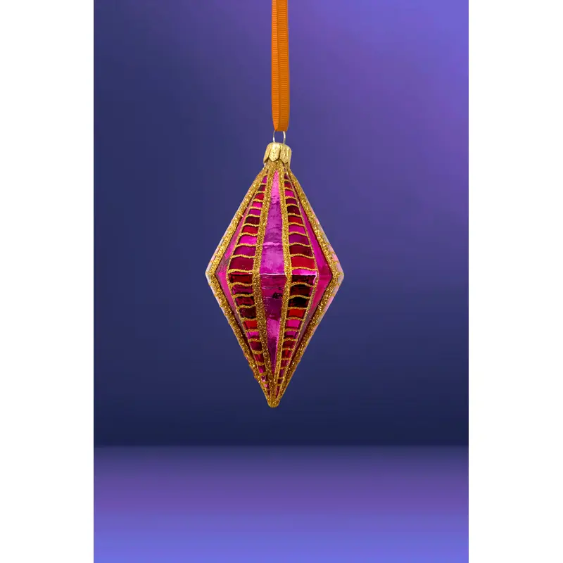 Rose Diamond Glass Ornament