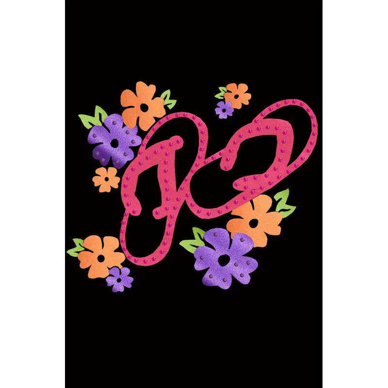 Satin Flip Flops with Flowers - Custom Tutu