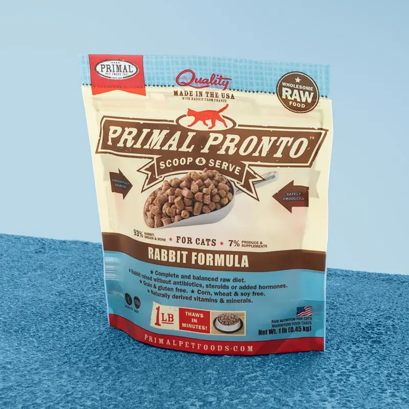 Primal Raw Frozen Pronto Rabbit Formula Cat Food 1lb