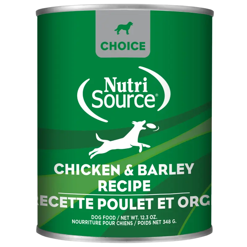 NutriSource Choice Pate Wet Dog Food - Chicken & Barely - 12.3oz Can