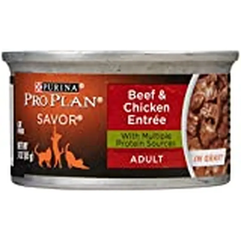 Pro Plan Savor Beef & Chicken Entre Adult Canned Cat Food, 3 oz. ()