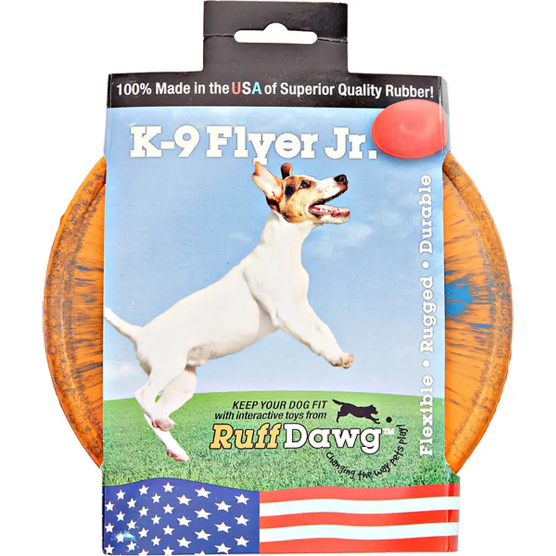 Ruff Dawg K9 Jr Flyer Rubber Indestructible Retrieving Dog Toy Assorted