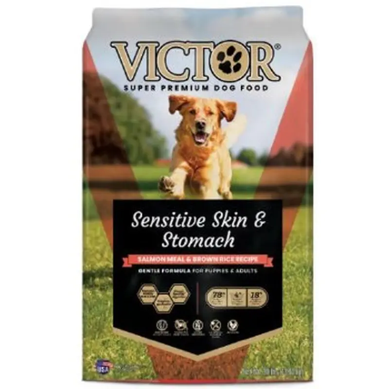 Victor Dog Food Sensitive Skin & Stomach Salmon & Brown Rice 30lb