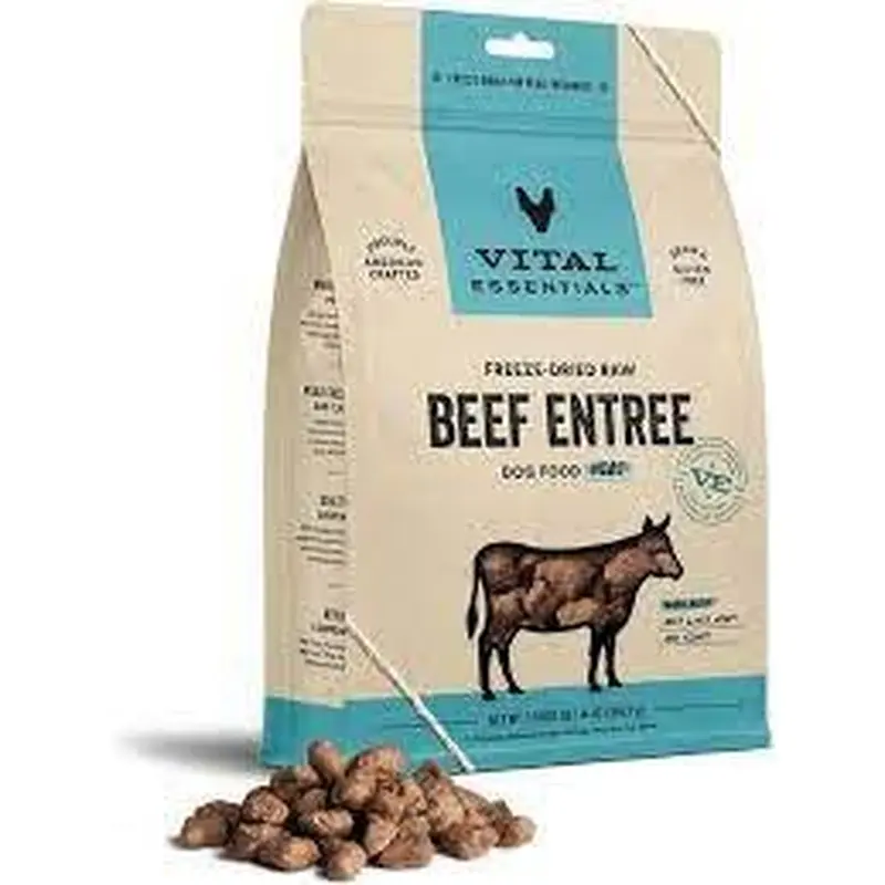 Vital Essentials Freeze-Dried Raw Beef Entree Mini Nibs Dog Food 14oz