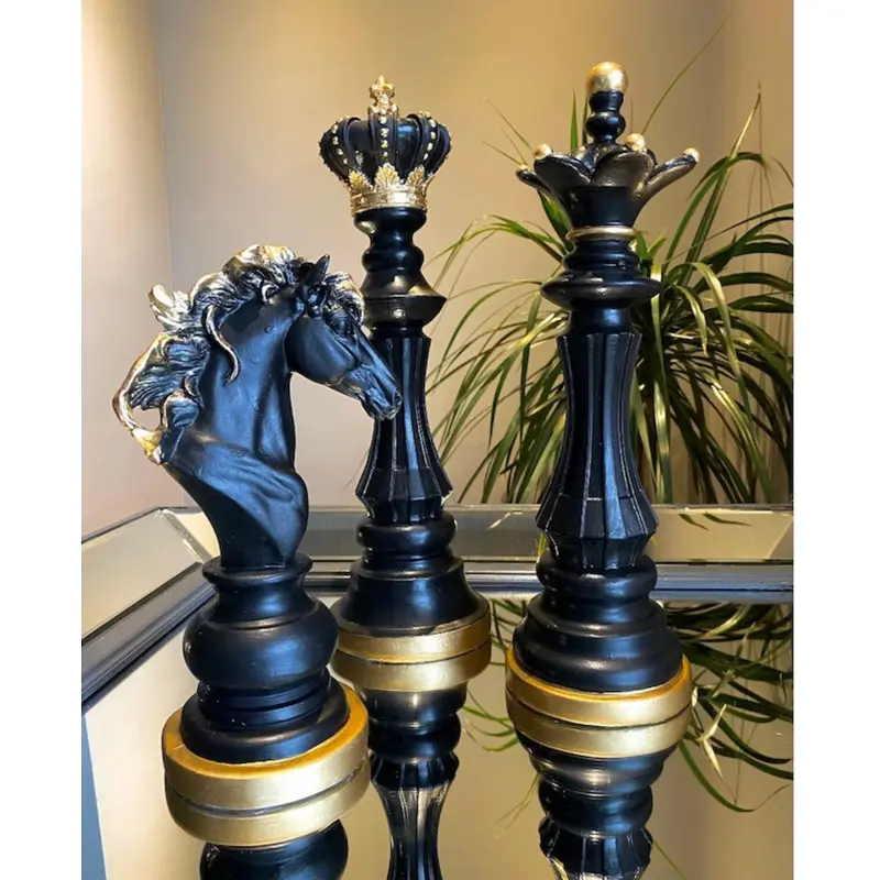 Luxury Chess Sculpture Trio