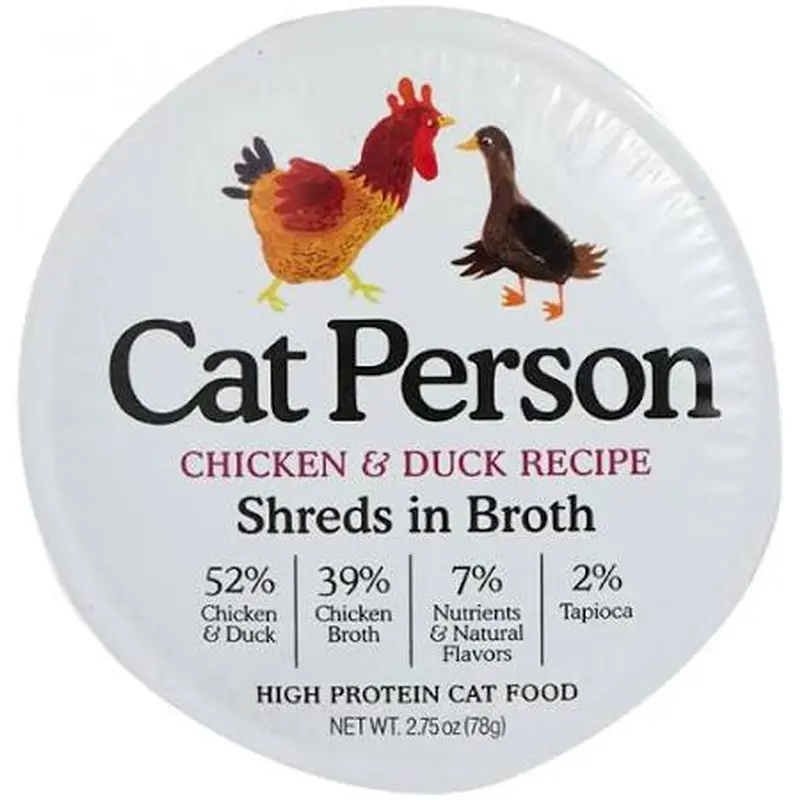 Cat Person Cat Shredded Chicken & Duck In Broth 2.75oz