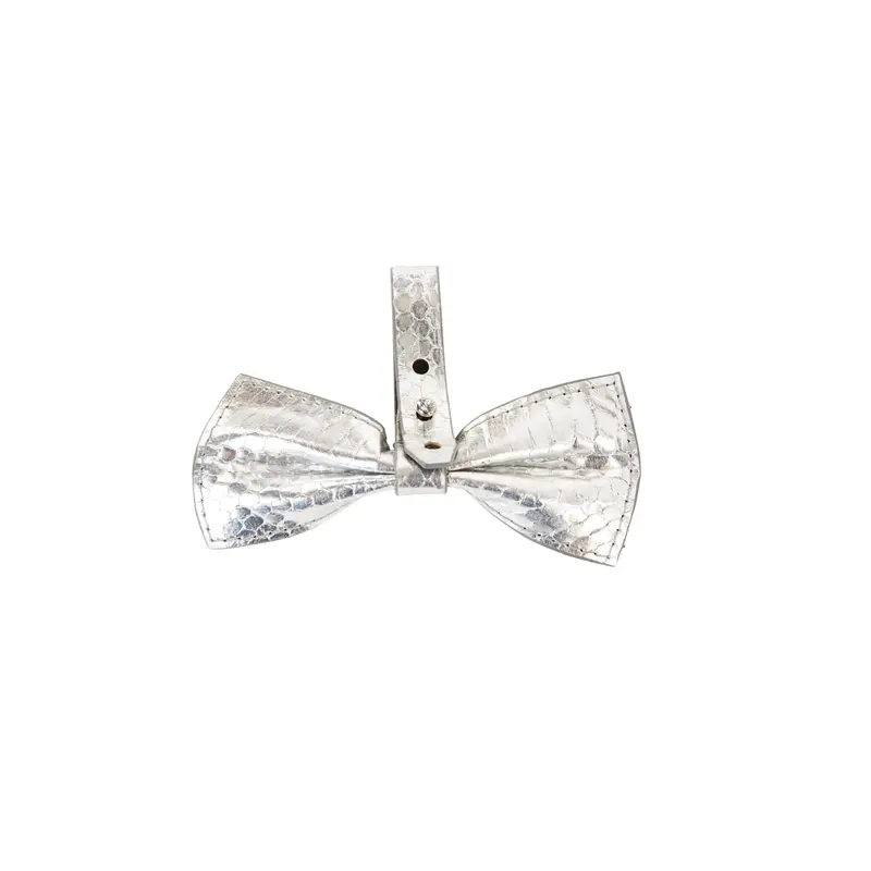 Silver Viper Snake Bow Tie
