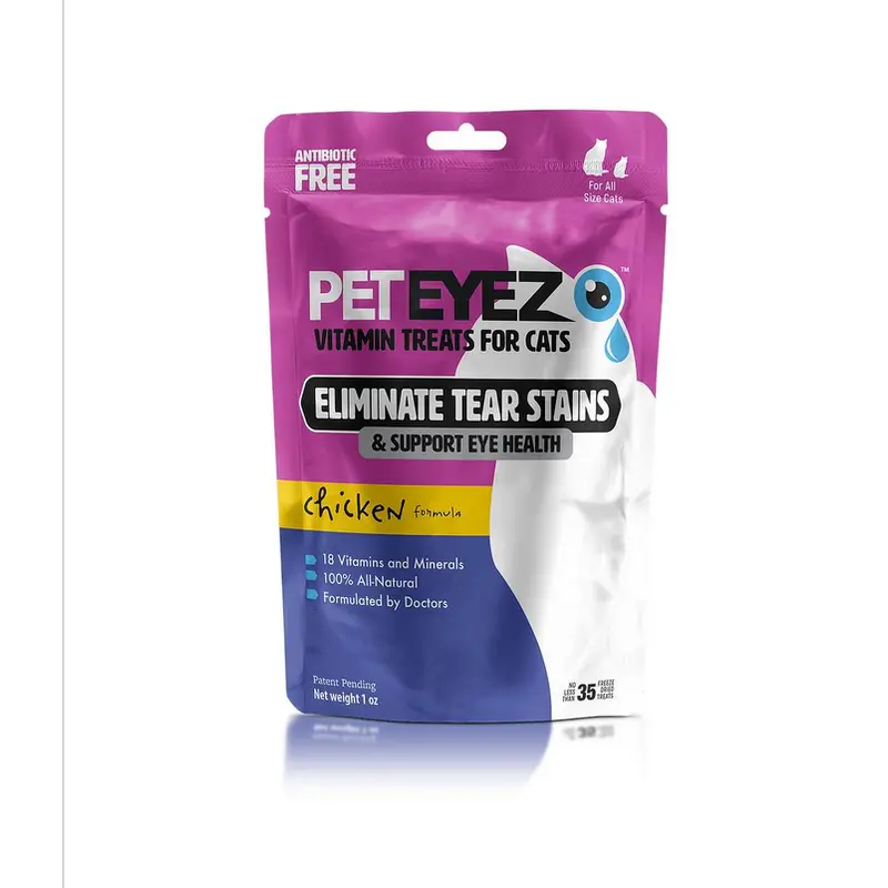 PetEyez Tear Stain Vitamin Treats Cat Chicken 1 oz