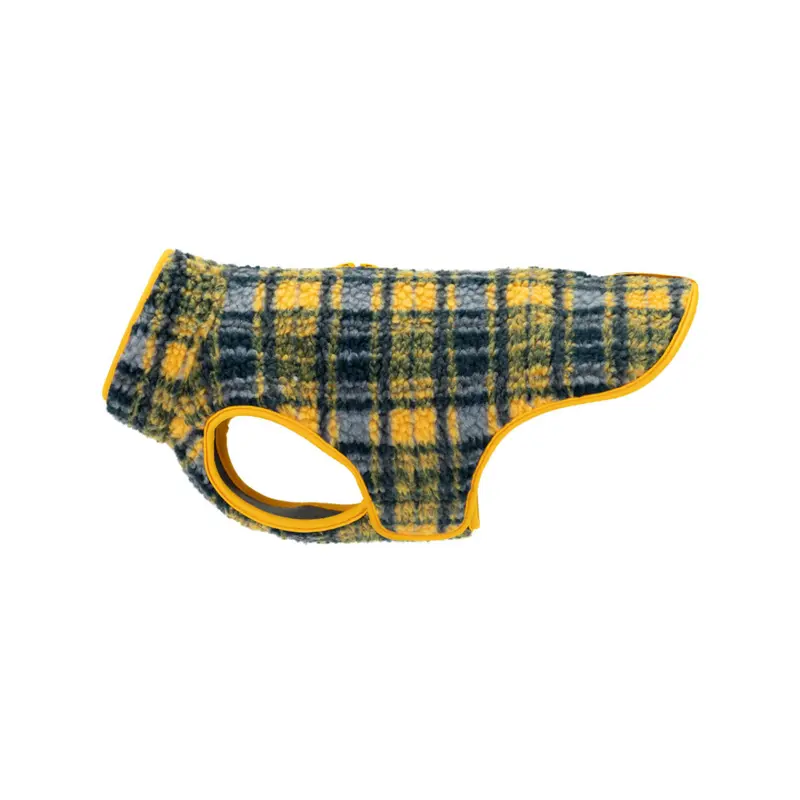 RC PETS Dog Tundra Fleece, Marigold Plaid, Size 18, 18"x23" - 28.5"