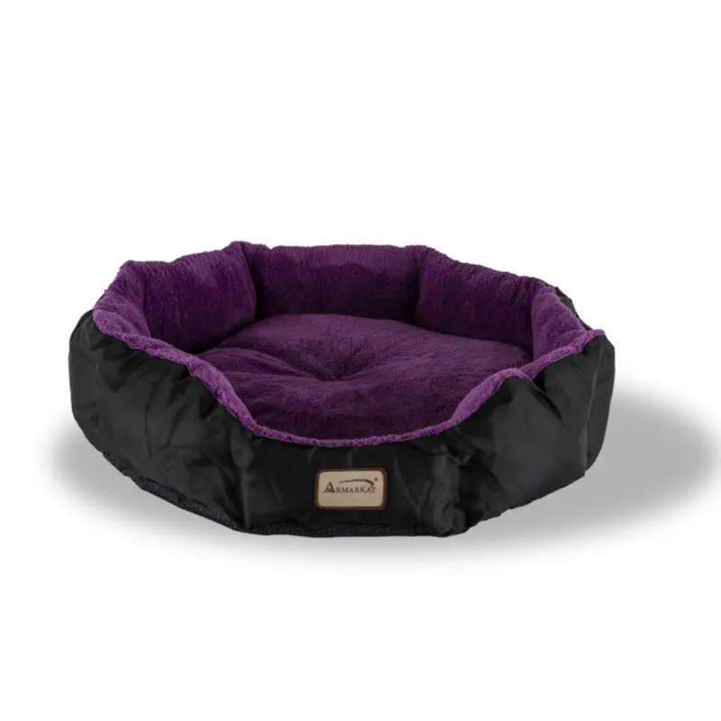 Armarkat Large Soft Cat Bed in Purple and Black