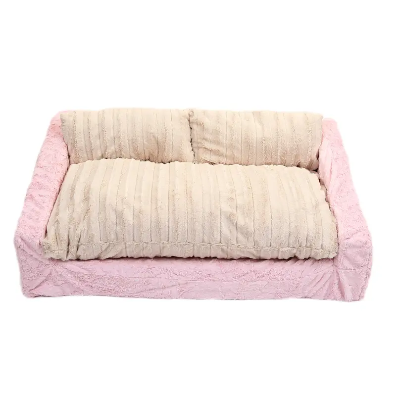 Baby Pink Mink & Cream Mink Sofa Bed
