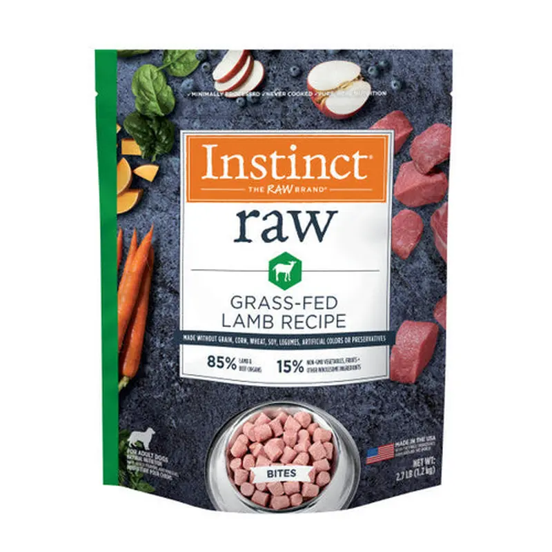 Nature's Variety Instinct Raw Frozen Lamb Bites Dog Food 7oz