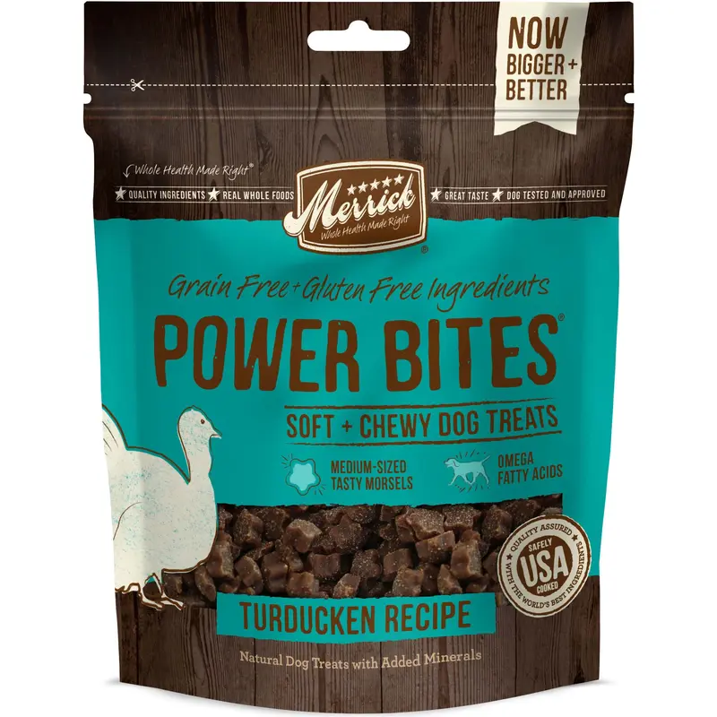 Merrick Power Bites Grain-Free Turducken Recipe Chews Dog Treat, 6 oz